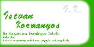 istvan kormanyos business card